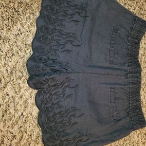 Ann Taylor Black Jean Shorts with Lace Trim